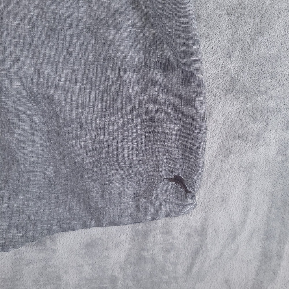 Tommy Bahama Shirt Mens XL Gray Linen Button Up‎ Short Sleeve Camp Marlin Grey - Picture 4 of 10